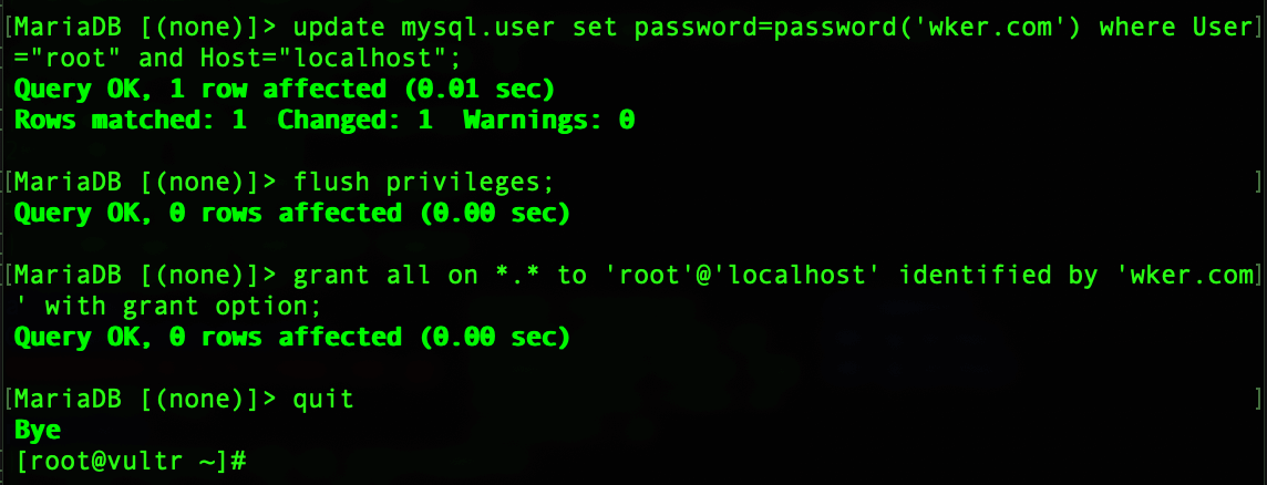 mysql update root用户登录密码